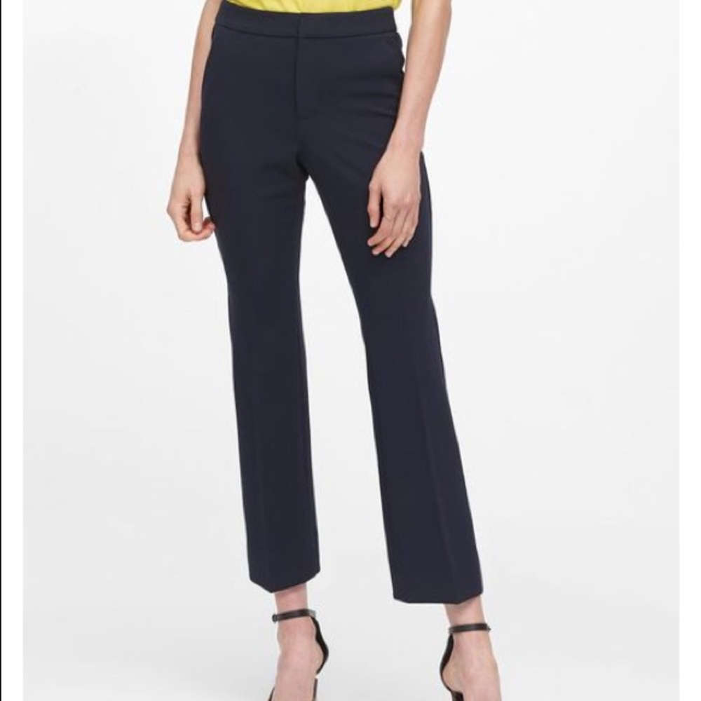 Banana Republic pinstripe kick crop pants